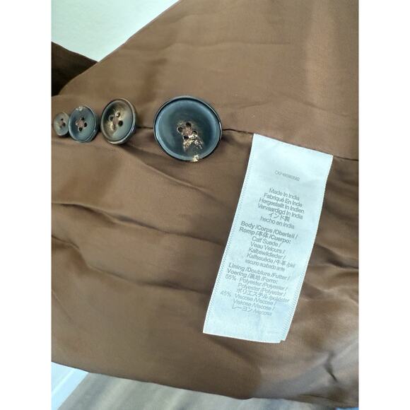 Alexa Chung for Madewell Brown Calf Suede Trench Coat Size 8 | Rare Collab NWT - Picture 14 of 16